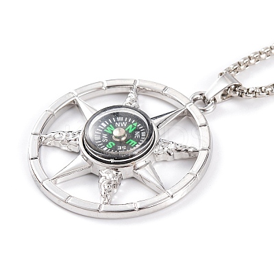 Stainless Steel Box Chain Necklaces LS-NJEW-P304-01C-1