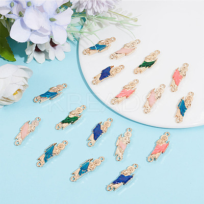 30Pcs 5 Colors Religion Alloy Enamel Connector Charms FIND-GO0001-62-1