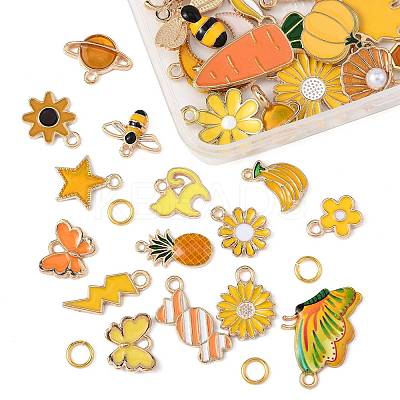 30Pcs Alloy Enamel Pendants FIND-FS0004-48-1