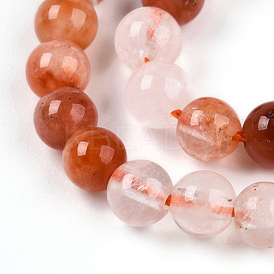 Natural Red Hematoid Quartz Beads Strands G-T140-4mm-01-1