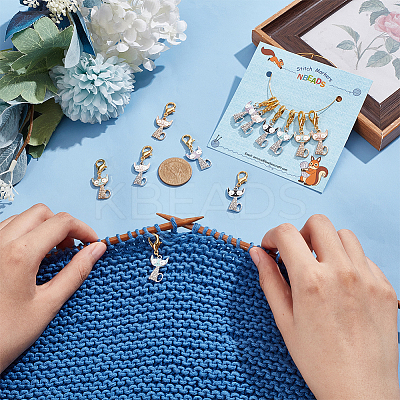 Cat Stitch Markers HJEW-AB00242-1
