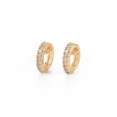 Brass Micro Pave Clear Cubic Zirconia Link Connectors KK-S356-448-NF-1