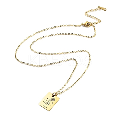 Birthday Flower 304 Stainless Steel Pendant Nacklaces For Women STAS-S124-03G-01-1