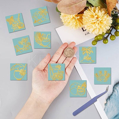 Nickel Metal Waterproof Self-Adhesive Picture Stickers DIY-WH20016-058-1