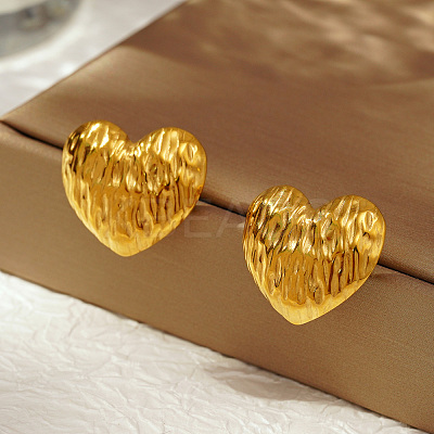 Stylish 304 Stainless Steel Heart Stud Earrings LS-TR6731-1
