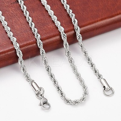 Tarnish Resistant 304 Stainless Steel Rope Chain Necklaces LS-STAS-M174-013P-1
