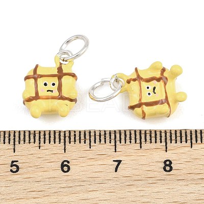Alloy with Yellow Enamel Pendants AL-CBA415D-31S-1