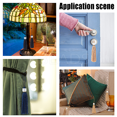 8Pcs Polyester Tassel Pendant Decorations AJEW-GF0004-66D-1