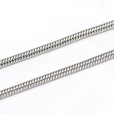 Tarnish Resistant 3.28 Feet 304 Stainless Steel Snake Chains X-CHS-L001-163-2mm-1