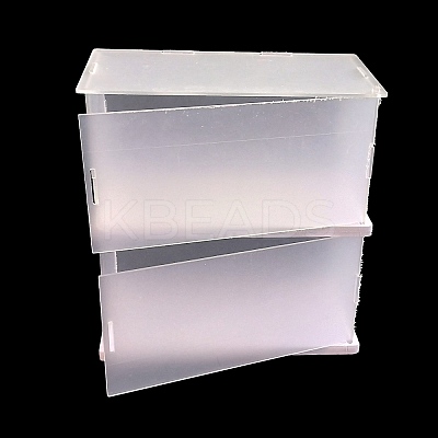 2-Tier Transparent Plastic Action Figures Organizer Display Boxes with Door ODIS-WH0002-75-1
