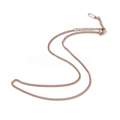 Ion Plating(IP) 304 Stainless Steel Curb Chain Necklace for Men Women NJEW-K245-015C-1
