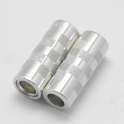 Anti-Tarnish Rhodium Plated 925 Sterling Silver Magnetic Clasps STER-E056-006P-13x5-1