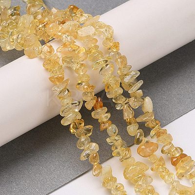 Heated Natural Citrine Chip Beads Strands G-D093-A03-1