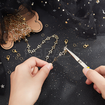 2M Brass Star Link Chains DIY-CA0002-11-1