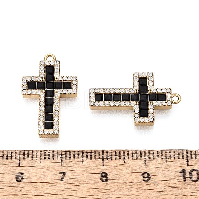 304 Stainless Steel Micro Pave Clear Cubic Zirconia Pendants STAS-N115-57G-1