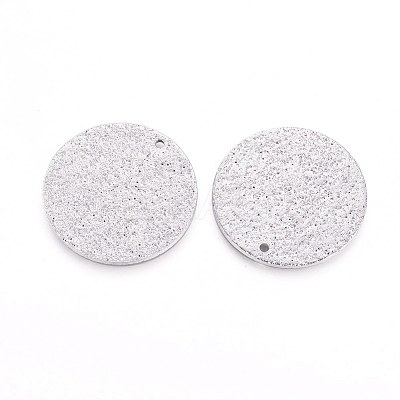 Tarnish Resistant 304 Stainless Steel Textured Pendants LS-STAS-I098-01-25mm-P-1
