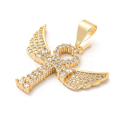 Brass Micro Pave Cubic Zirconia Pendants KK-P250-02G-1