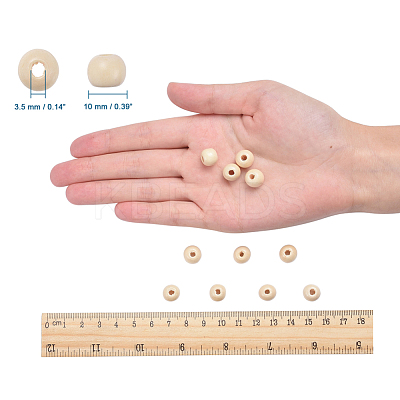 Natural Wood Beads TB10mmY-8-1