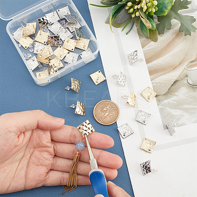 40Pcs 2 Color Alloy Stud Earring Findings FIND-DC0001-97-1