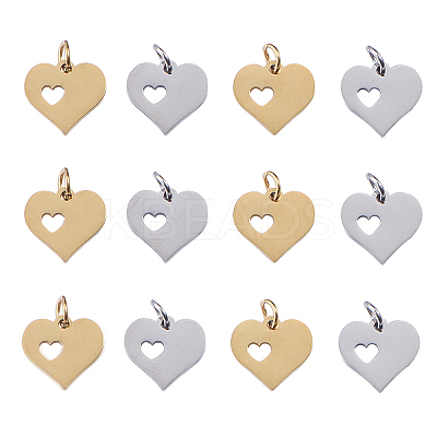 20Pcs 2 Colors 304 Stainless Steel Pendants STAS-CJ0001-154-1