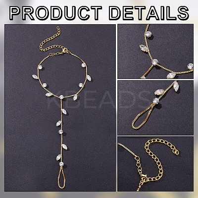 2Pcs Alloy Curb Chains Anklets AJEW-GA0007-85G-1