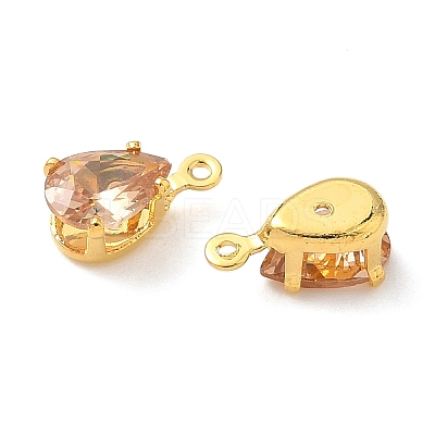 Brass Micro Pave Cubic Zirconia Charms KK-S336-02G-E-1