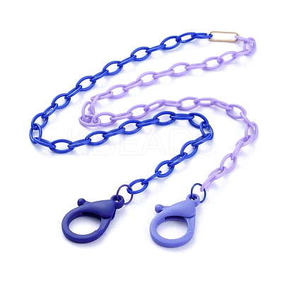 Personalized Two Tone ABS Plastic Cable Chain Necklaces NJEW-JN02825-06-1