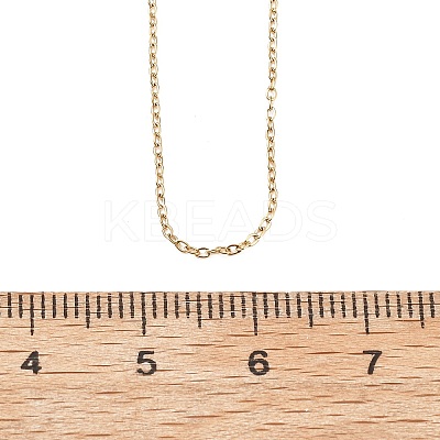 1MM 304 Stainless Steel Cable Chain Necklaces NJEW-T016-15G-1