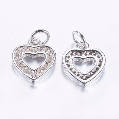 Long-Lasting Plated Brass Micro Pave Cubic Zirconia Charms ZIRC-F069-50P-1