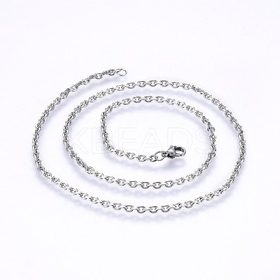 Tarnish Resistant 304 Stainless Steel Cable Chain Necklaces LS-NJEW-P226-01P-05-1