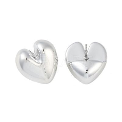 Heart CCB Plastic Stud Earrings for Women EJEW-Q382-05P-1