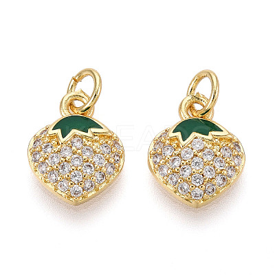 Brass Micro Pave Cubic Zirconia Charms KK-N265-13G-1