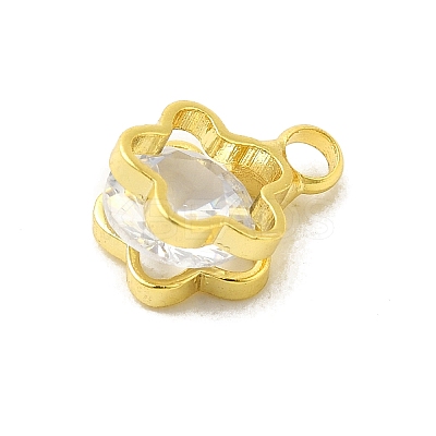 Real 18K Gold Plated Rack Plating Brass Micro Pave Cubic Zirconia Pendants Charms KK-S396-05B-1