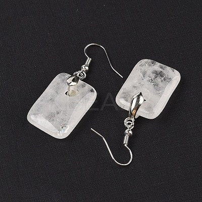 Natutal Quartz Crystal Dangle Earrings EJEW-F343-E06-1