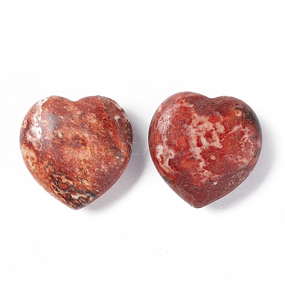 Natural Leopard Skin Jasper Heart Love Stone G-B030-03-1