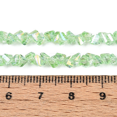 Electroplate Transparent Glass Beads Strands GLAA-N021-4mm-06-1