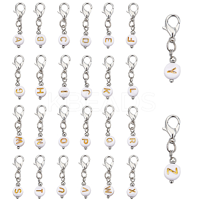 2 Sets Plating Acrylic Pendants Decoration HJEW-PH0001-59-1