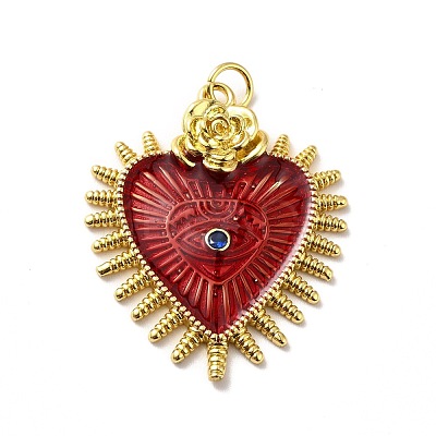 Rack Plating Brass Enamel Pendants KK-M230-27G-1