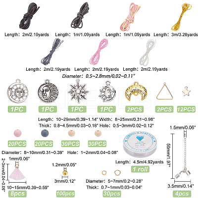DIY Moon and Sun Bracelet Making Kit DIY-PH0009-54-1