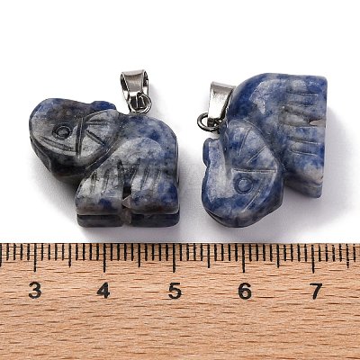 Natural Blue Spot Jasper Pendants G-B127-05P-11-1