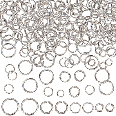 800Pcs 4 Styles 304 Stainless Steel Open Jump Rings STAS-BBC0002-91-1