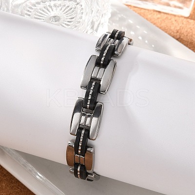 Great Valentines Day Gifts for Boyfriend 304 Stainless Steel Silicone Bracelets BJEW-I129-B-1