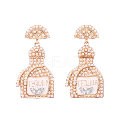 Zinc Alloy Rhinestone Dangle Stud Earrings FS-WG8FD93-11-1