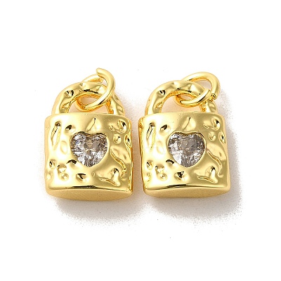 Brass Micro Pave Cubic Zirconia Pendants KK-H461-06G-03-1