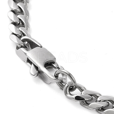 Non-Tarnish 304 Stainless Steel Cuban Link Chain Bracelet BJEW-C048-01P-1