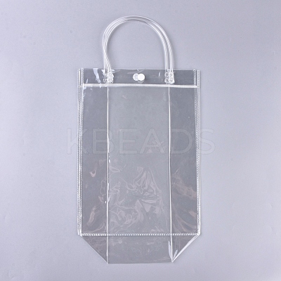 Valentine's Day Transparent PVC Plastic Gift Bag with Handle ABAG-WH0005-20C-1