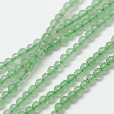 Natural Gemstone Aventurine Round Beads Strands G-A130-3mm-H01-1