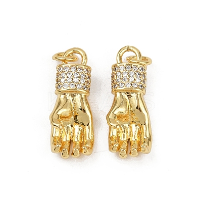 Brass Micro Pave Cubic Zirconia Pendants KK-C093-01C-G-1