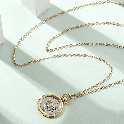 Brass Twelve Constellations Tarot Pendant Necklaces NJEW-Q006-01J-G-1
