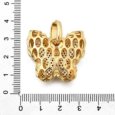 Brass Micro Pave Cubic Zirconia Pendants KK-C094-03G-1